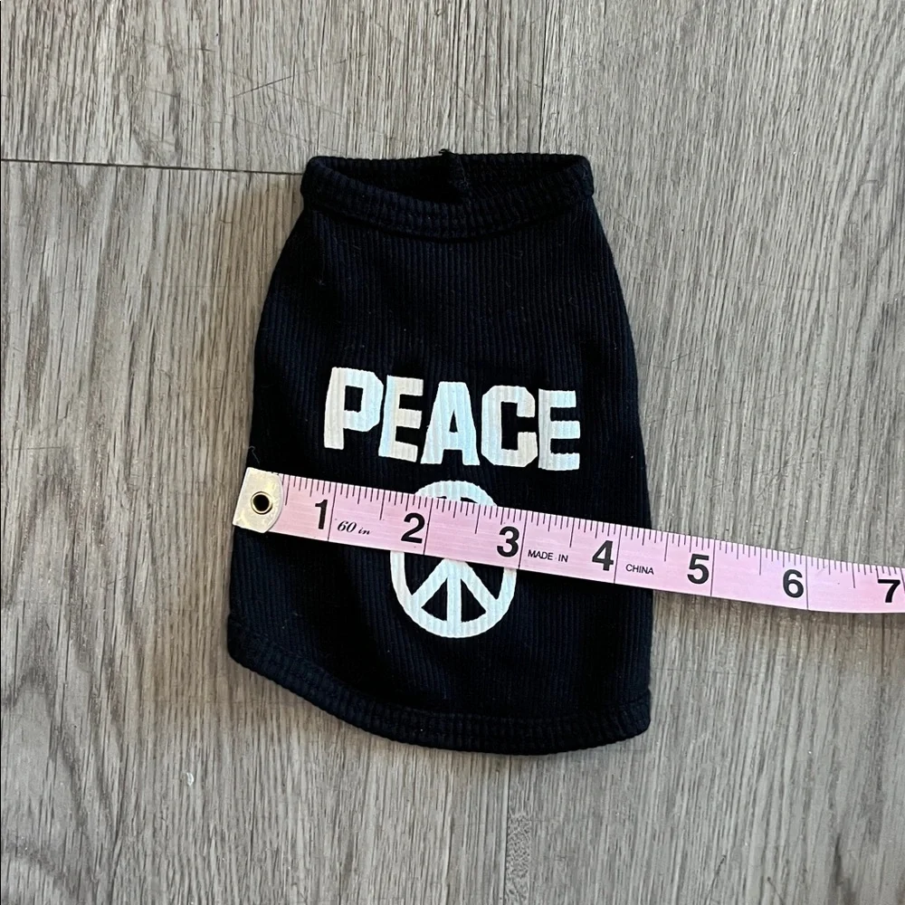 Black 'PEACE' Graphic Dog Tee